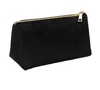 JEFURE Pencil Case, Pencil Case Corduroy Fabric, Large Capacity Pencil Case, black, pencil case