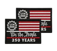 JEFUZH 2 Pcs America 250 Flag Tactical Morale Patches, Embroidered Fourth of July Hook and Loop Patches for Backpacks, Vest, Uniform, Helmet(Style-3)