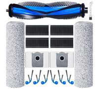 Jegehoyo Accessory Set for Ecovacs Deebot T80 Omni Robot Vacuum Cleaner Parts, 1 Roller Brush, 2 Mop Cleaning Roller, 4 Filters, 6 Side Brushes, 2 Dust Bags, 1 Cleaning Brush