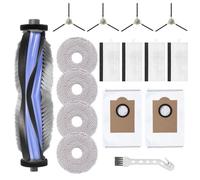 Jegehoyo Replacement Parts Kit for Lefant M3 / Lefant M3 Gen2 Robot Vacuum Cleaner, 1 Main Brush, 4 Side Brush, 4 Mop Pads, 4 Filters, 2 Dust Bags, 1 Cleaning Brush