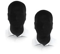 JEGERMIG 2 Pieces Black Full Face Mask - Halloween Spandex Adult Hood, Breathable Comfortable Faceless Morph Head Cloth