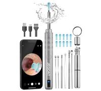 JEGOAT Ear Wax Removal Tool Camera, Ear Cleaner with Camera, Ear Cleaning Kit 1296P HD Ear Scope, 6 LED Lights and 12 Ear Picks, Earwax Removal with Otoscope to Earify Earwax for iOS and Android