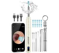 JEGOAT Ear Wax Removal Tool Camera,Ear Cleaner with Camera,Ear Cleaning Kit 1296P HD Ear Scope and 6 LED Lights,10 Ear Pick Tips,Earwax Removal kit with Otoscope to Earify Earwax for iOS and Android