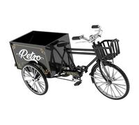 JEGPPIVE Metal Three Wheeled Flatbed Truck, Black HIGH CARGO CONTAINER | Collectible Retro Styles Metal Tricycle Toy for Stylish Home and Display Decors with Practical Carrying