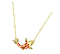 JEGPPIVE Stylish Alloy Fish Pendant Necklace Adjustable Length Neckchain | Symbolizing Good Luck and Prosperity, for Women Fashion Jewelry Gift, Suitable for Any Outfit, Lightweight