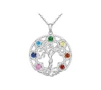 JEGPPIVE Trees of Life Heart Moons Pendant Necklace for Women Kirsite | Adjustable Chain for Women, Allergy Proof Kirsite Jewelry, Symbolic Mother Birthday Christmas