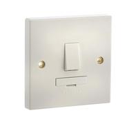 Jegs 1 Gang White Switched 13Amp Fused Spur Connection Unit BS1363 Compliant