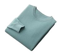 Jegsnoe 100% Pure Merino Wool Sweater Men's Crewneck Pullover Tops Autumn Winter Thin Sweater Bean EN8 L