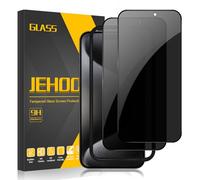 JEHOO 2 Pack for iPhone 15 Pro Privacy Full Coverage Screen Protector 6.1 Inch, 28° Anti Peeping Military Grade Shatterproof Premium Tempered Glass Film with Installation Frame, HD Bubble Free