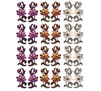 Jehoshaphat 12PC Purple Venetian Lace Floral Iron-On Patch - Golden Accent Embroidered Applique for Dresses Jeans Bags Holiday Decor