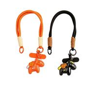 Jehoshaphat 2Pc Handwoven Red Wristband, Cartoon Horse Phone Lanyard with Pony Pendant, Polyamide Made Anti-Loss Strap Compatible with Most Smartphone Cases