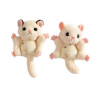 Jehoshaphat 2Pcs Flying Squirrel Pendants, Soft Plush Honey Bag Glider Charms, Bohemian Style Animal Pendants, Delicate Ornamental Accessories For Daily Outfit And Personal Adornment