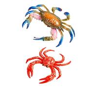 Jehoshaphat 2Pcs Realistic Crab Model Decor Lifelike Artificial Sea Creature Ornaments No Power Needed Aquarium Fish Tank Marine Life Scene Accessories