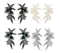 Jehoshaphat 4Pcs Water Soluble Lace Applique Three Dimensional Hollow Embroidery Symmetrical Polyester Fabric Patch Light Pattern Clothing Accessory