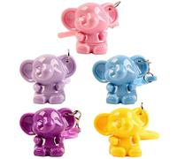 Jehoshaphat 5PC Mini Elephant Silicone Lip Brush with Lid & Detachable Hook, 2-in-1 Travel-Friendly Cosmetic Tool for Lips, Concealer, Tinted Lip Balm