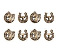 Jehoshaphat 8Pcs Viking Norse Mythology Shirt Studs Zinc Alloy Handcrafted Metal Button with Goat Bull Head Pattern for Wallet Leather Craft Garment Embellishment Accessory