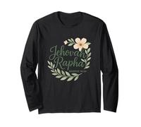 Jehovah Rapha Christian Floral Bible Verse Exodus 15:26 Long Sleeve T-Shirt
