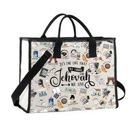 Jehovah Witness Gift JW Baptism Gift Life We Choose For Jehovah Christian Tote Bag Pioneer Shoulder Bag, We Live Lt, Multifunctional