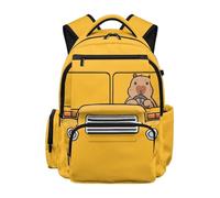 Jeiento 17 Inch Kids Backpack Cute Capybara Backpacks Large Capacity Shoulder Ruckpack Preschool Kindergarten Bookbag,Portable Laptop Bag for School,Business,Travel