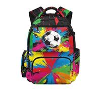 Jeiento 17 Inch Soccer Backpack for Boy,Large School Backpack with Front Zipper Lightweight Teens Sport Ruckpack Kindergarten Elementary School Students