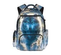 Jeiento 17 Inch Wolf Backpack for Girl Boys Animal School Bag Children Wolfs Backpack Lightweight Primary School Student Bookbag Teenager Casual Sport Daypack for Students