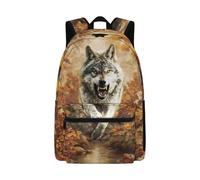 Jeiento 17Inch Kids Backpack Wolf Backpack for School Boy Girl Adjustable Strap Bookbag for Preschool Middle High School Bookbag Teenager Boy Lightweight Travel Ruckpack