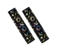 Jeiento 2 Pack Car Seat Belt Pads Cover Universal Seat Belt Shoulder Strap Covers Harness Pad for Car/Bag,Rainbow Moon and Stars
