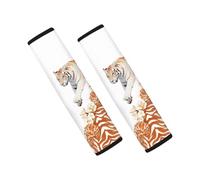 Jeiento 2 Pack Tiger Animal Seatbelt Pad for Women Men Comfort Shoulder Strap Covers for Most Vehicles,Backpack