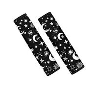 Jeiento 2 PCS Auto Seat Belt Cover Strap Shoulder Pad for for Car,Truck,SUV,Backpack,Shoulder Bag Moon and Star Pattern for Women Ladies Gift