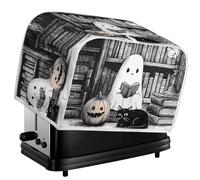 Jeiento 2 Slice Halloween Ghost Cover for Toaster Polyester Lightweight Dust Proof Fingerprint Protection Toaster Cover Fit Most Standard,Anti Greasy Bread Maker Machine Storage Bag,S