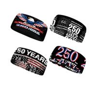 Jeiento 250th Anniversary American Flag Headbands for Women Men 4 Pack Elastic USA Flag Sweatbands Sport Headbands Wide Elastic Hair Bands for Sports,Tennis,Training,Cycling,Head Ties for Long Hair