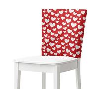 Jeiento 4 Piece Red Love Heart Chair Slipcovers Stretchable High Back Chair Covers Non Slip Elastic Slipcover for Dinning High Back Chairs