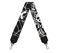 Jeiento Adjustable Wide Purse Strap Replacement Halloween Skull Handbag Crossbody Strap Spider Web Bat Purse Straps Replacement Crossbody Bag