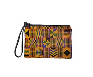 Jeiento African Style Women Travel Toiletry Pouch Makeup Bag Waterproof Clutch Cosmetic Bag Multi-Functional Small Pouches for Purse