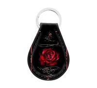 Jeiento Art Flower Rose Pattern Key Chains for Cell Mobile Phone,Camera,USB Holder Gifts for Friends and Family Black