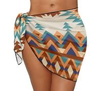 Jeiento Aztec Tribal Women's Sexy Swimwear Cover Ups Ethnic Style Bathing Suit Wrap Sheer Breathable Chiffon Wrap,Gift for Laides Honeymoon