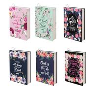 Jeiento Bible Book Cover Stretch Fabric Covers Jacket Fits Most Hardcover Textbooks up to 9" x 11" Fabric Book Covers Washable Pouch for Teenager,6 Piece Set
