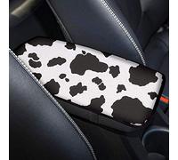 Jeiento Black and White Animal Cow Print Car Center Console Armrest Cover for Women Girl Auto Arm Rest Cushion Pads Armrest Protector Car Interior Accessories