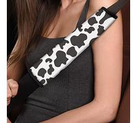 Jeiento Black and White Animal Cow Print Car Seat Belt Cover Pad 2Pack Soft Car Safety Seatbelt Strap Shoulder Pad for Adults,Children Shoulder Bag Cover