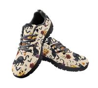 Jeiento Black Cat and Pumpkin Shoes Unisex Adult Road Running Shoes Comfort Lace Up Walking Sneakers Hiking Jogging Footwear,10 UK