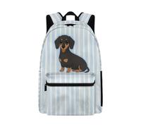 Jeiento Black Dachshund Dog School Bag 17 Inch College Student Shoulder Rucksack Unisex Students Preschool Elementary School Bookbag Teenager Sport Rucksack with Water Holder Pocket