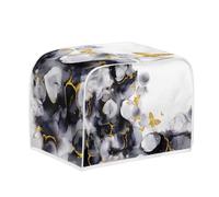 Jeiento Black Marble and Butterflies Toaster Dust Cover 4 Slice,Washable Anti Greasy Fingerprint Protection Covers for Kitchen Small Appliance Fit Most Standard Toasters,Bread Maker,M