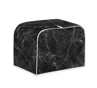 Jeiento Black Marble Pattern 4 Slice Toaster Cover Bread Maker Storage Bag Anti Dust Fingerprint Protector Case, Kitchen Small Appliance Organizers Accessories Foldable Lightweight Dust Cover,M