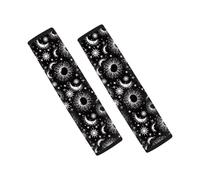 Jeiento Black Moon Stars Car Seat Belt Cover Pad 2Pack Soft Car Seatbelt Strap Shoulder Pad for Adults,Children