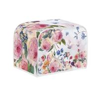 Jeiento Blue Butterfly Toaster Dust Cover 2 Slice, Foldable Bread Machine Covers,Washable Stain Resistant Toaster Protector Case with Top Handle,Kitchen Small Appliance Storage Bag,M