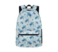 Jeiento Blue Sea Turtle Backpack for Girl Boys 17Inch Elementary School Bags Toddler Backpack Unisex Kids Large Capacity Casual Sport Daypack