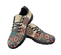 Jeiento Bohemian Mandala Flowers Dragonfly Shoes for Women Men Bohemian Floral Casual Walking Sneakers Lace Up Outdoor Road Running Sneakers Comfort Breathable Jogging Footwear,10 UK