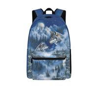 Jeiento Boy's Wolf School Bag Animal Backpack for School,17Inch, Elementary School Bag Lightweight Large Capacity Middle High School Bookbag Men Travel Laptop Ruckpack