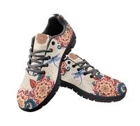 Jeiento Bright Blossom Dragonfly Flower Sneakers Women Lady Sport Running Trainers Lace Up Walking Footwear for Cycling Hiking Shopping,5 UK