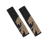 Jeiento Brown Leopard Animal Belt Cover Pads 2 Pack Universal Fit Automotive Seatbelt Strap for Adult Kids,Cheetah Animal Car Interior Accessories